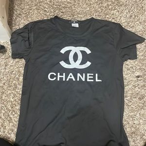 Womens silky black t-shirt size small